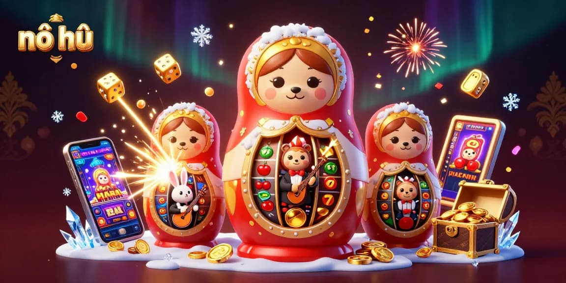 Nổ hũ slots come alive with vibrant bears in dealer outfits and jackpot thrills!