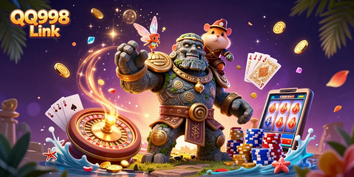 Experience the thrilling QQ998 Link platform with immersive gaming magic and dynamic casino elements.