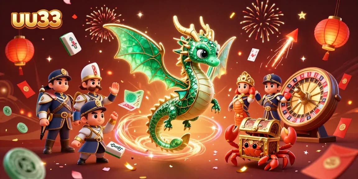 Experience the excitement of uu33 with a vibrant 3D illustration of mystical casino elements.