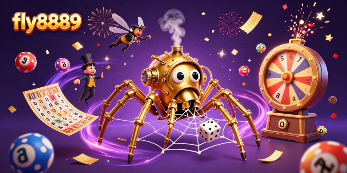 Engage with fly8889's exciting gaming experience, featuring lively lottery elements and dynamic casino visuals.