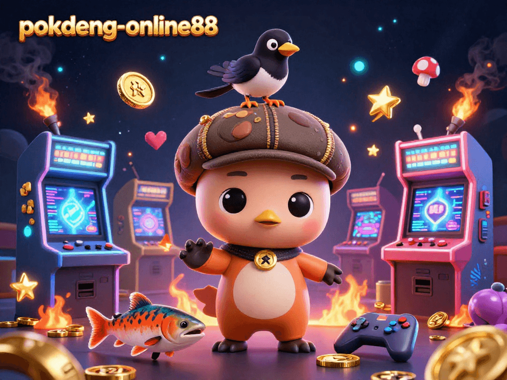 Experience thrilling gameplay with pokdeng-online88 featuring colorful casino elements and cute characters.