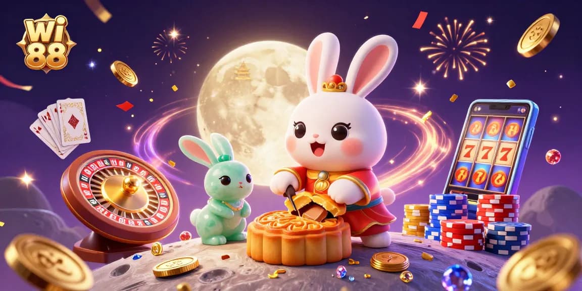 Experience the thrill of betting with wi 88, where playful rabbits and casino symbols intertwine.