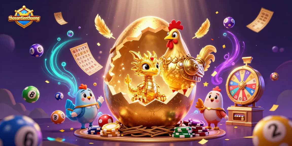 Engage in winning with thosantienthuong, enjoying a golden dragon and lively casino elements.