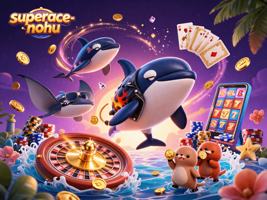 Experience the excitement of superace-nohu with dynamic sea creatures amidst casino elements.