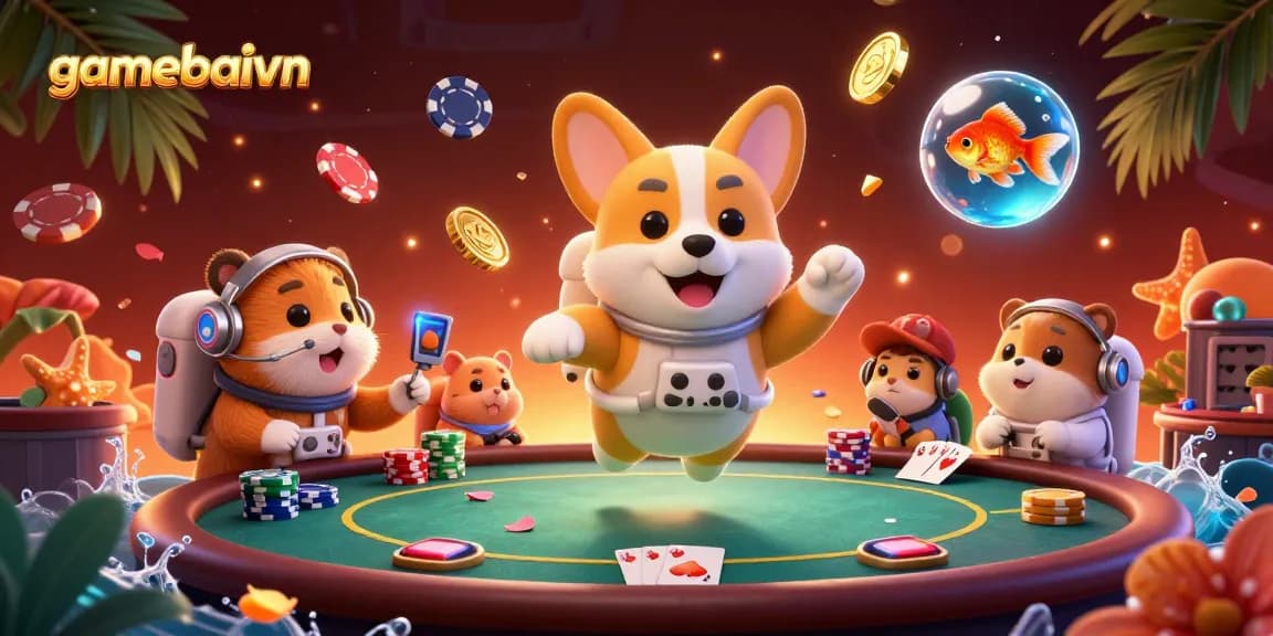 Experience thrilling poker action with gamebaivn in a vibrant space casino scene.