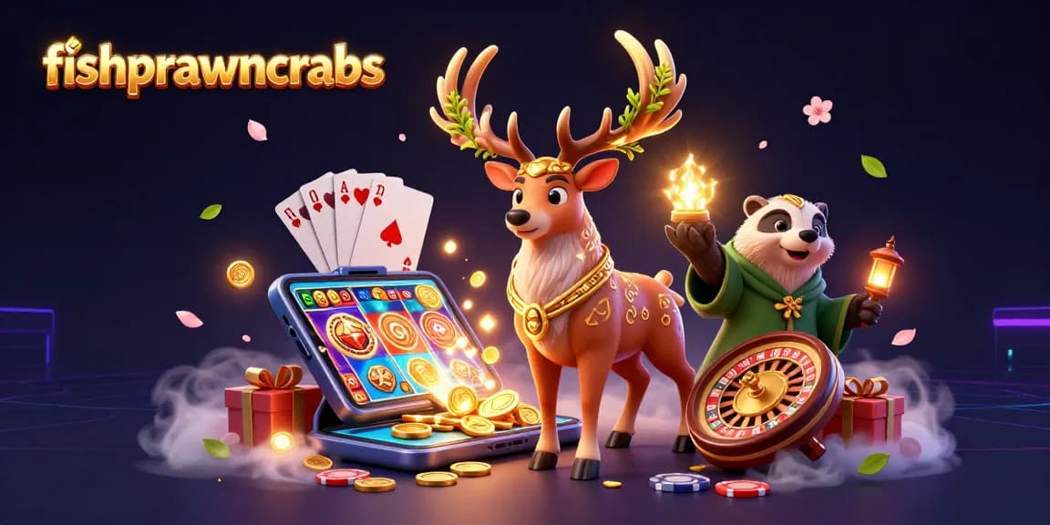 Experience the thrill of fishprawncrabs with a vibrant 3D casino scene featuring engaging characters and dynamic game elements.