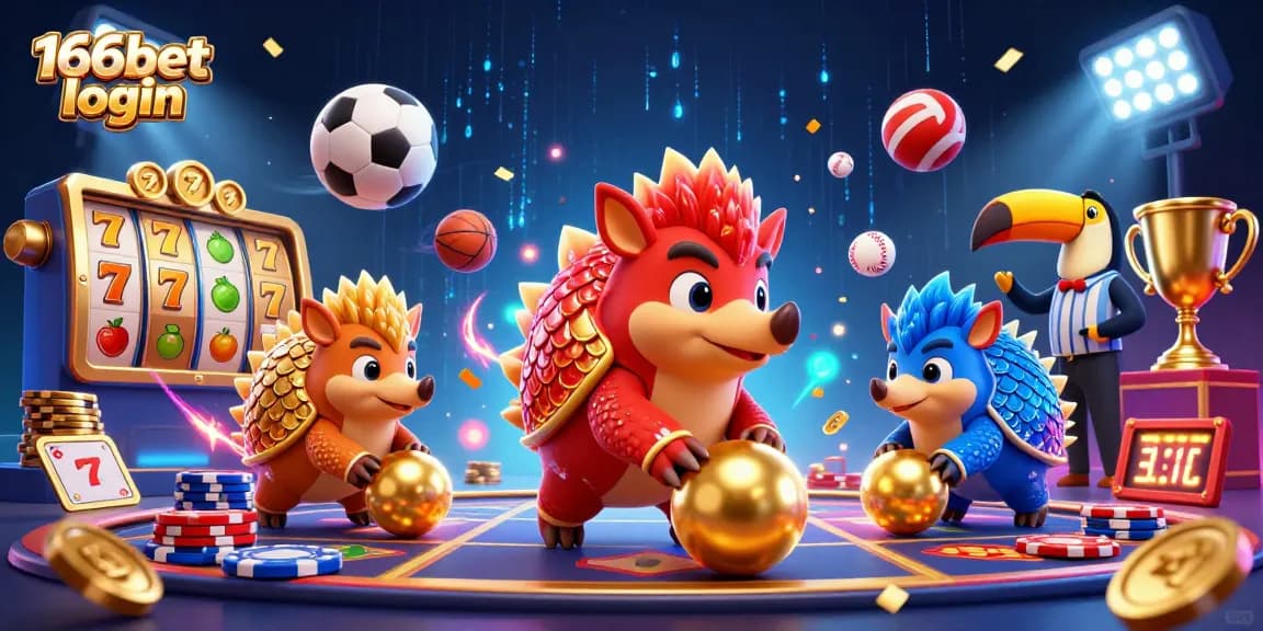Experience the excitement with 166bet login, as rival pangolins compete in a vibrant gaming scene.
