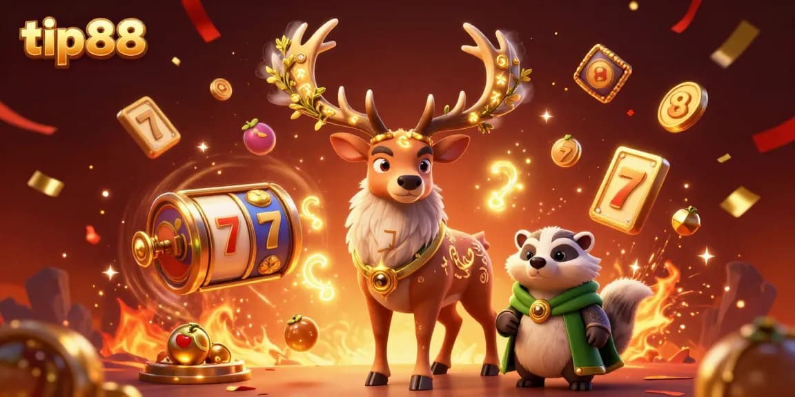 Engage in thrilling gaming experiences at tip88 with captivating 3D animation showcasing jackpot reels and magical elements.