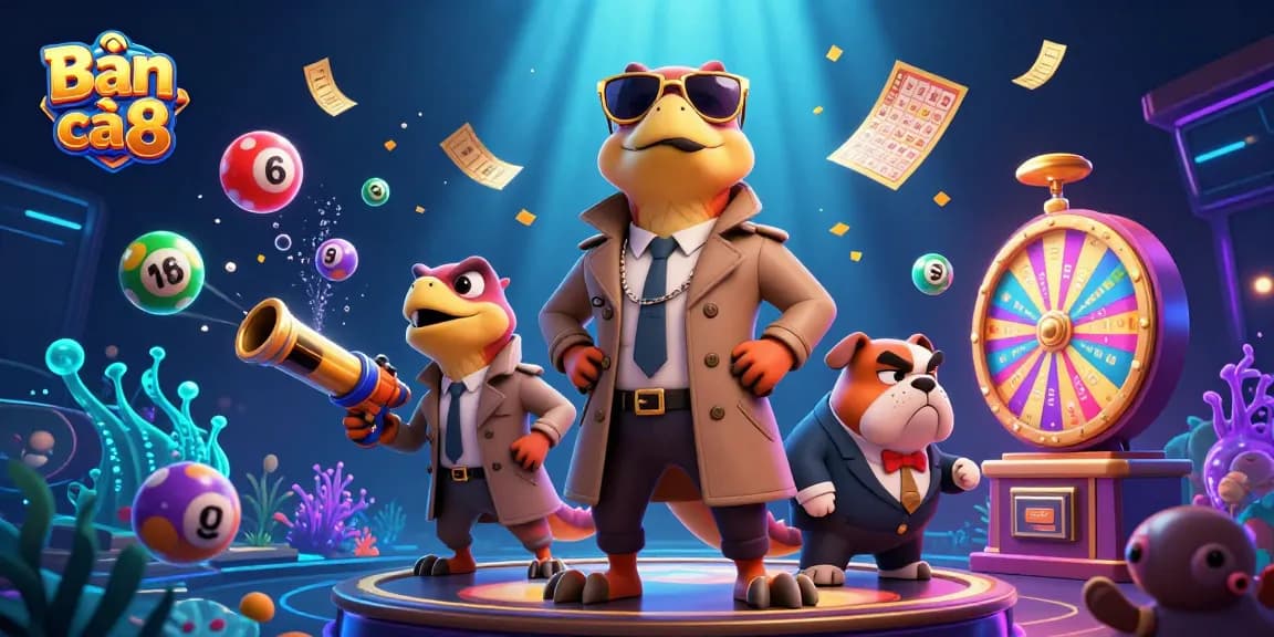 Experience thrilling fish shooting action with Bắn cá o8 in a vibrant 3D casino setting.