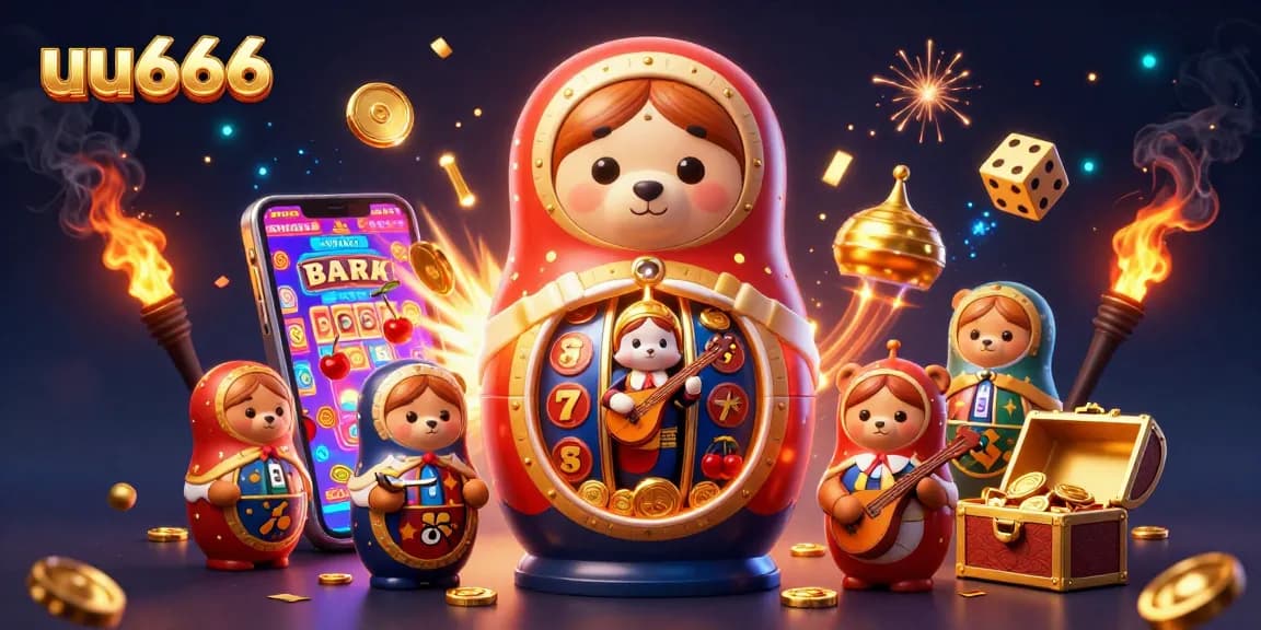 Experience the thrilling uu666 jackpot action with playful bear dealers and vibrant casino elements.