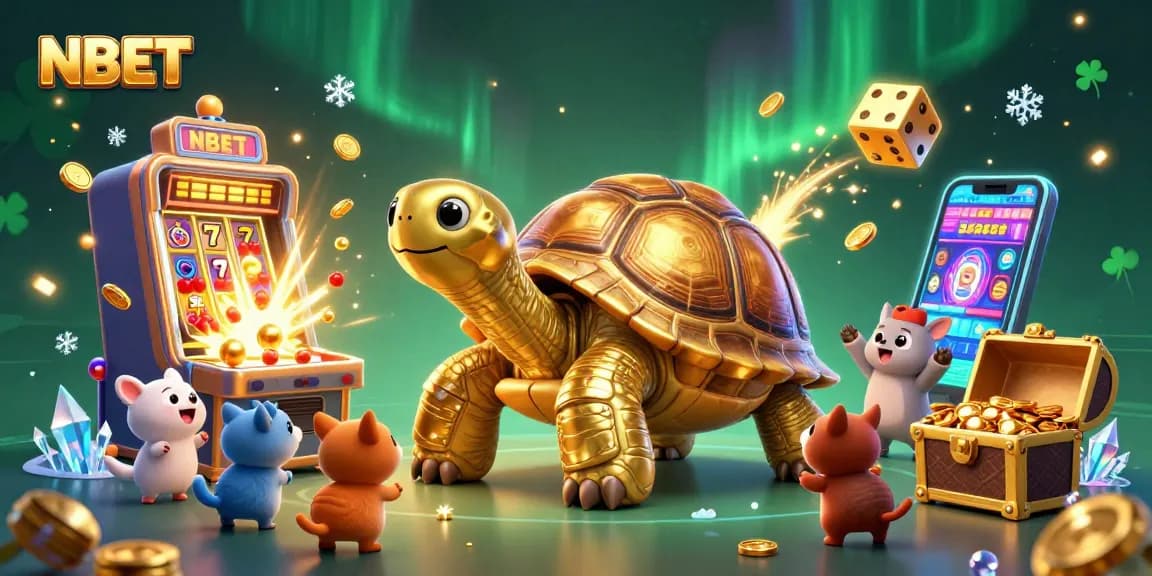 NBET slots come alive with lively jackpot explosions and animated tortoise characters, engaging players.