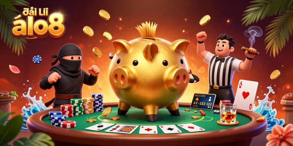 Experience gaming excitement with đại lý alo8 featuring dynamic casino characters and vibrant elements.