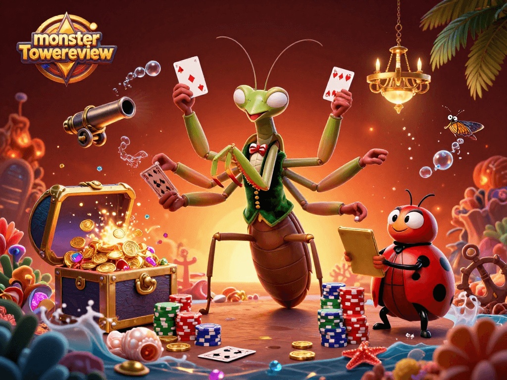 Experience strategic gameplay with stunning visuals in monstertowerreview's vibrant casino adventure scene