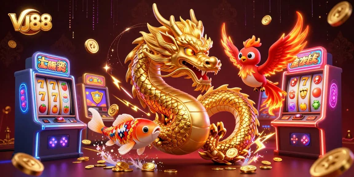 Win big with VJ88's thrilling casino adventure featuring vibrant slot games and lucky symbols!