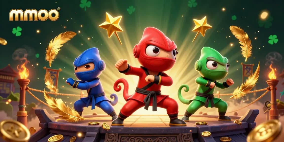 mmoo ninja chameleons showcasing gambling strategies in a lively casino setting