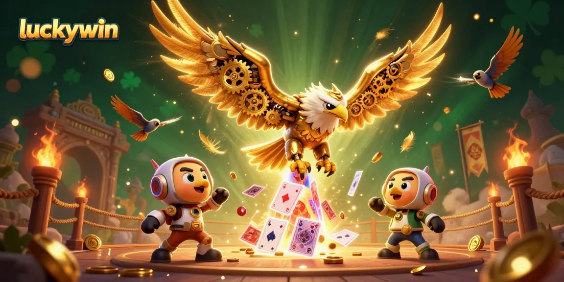 Engage with luckywin by diving into thrilling casino games amidst golden visual highlights.