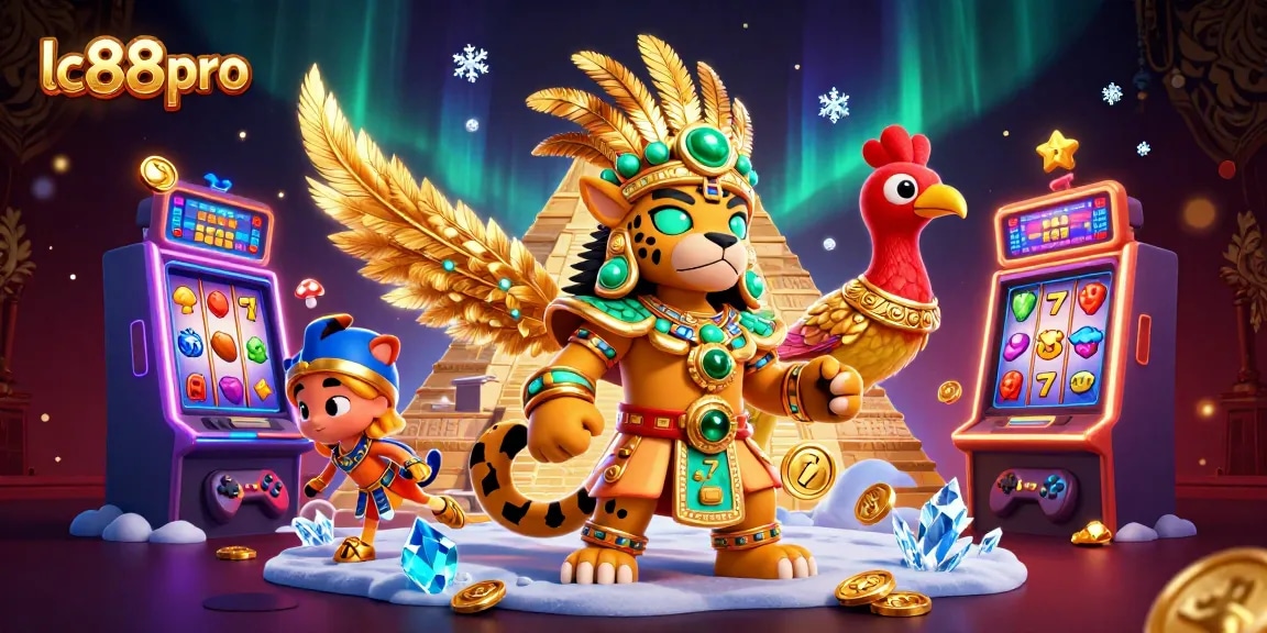 Engage with LC88Pro's dynamic casino games featuring exciting slot machines and vibrant characters.