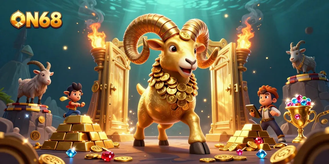 Experience the thrill of ON68 with vibrant casino-themed characters and treasures.