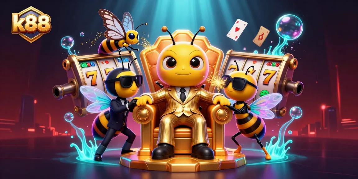 Experience thrilling gameplay at k88 as a bumblebee mob boss conquers the casino realm with exciting slot games.