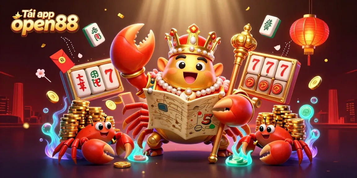 Play and win with Tải app open88 featuring vibrant casino games and characters in a dynamic scene.