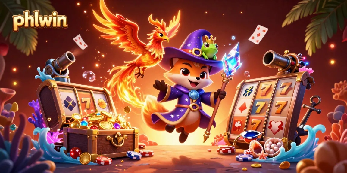 Experience thrilling gaming with Phlwin's vibrant scene of magical characters and casino elements.