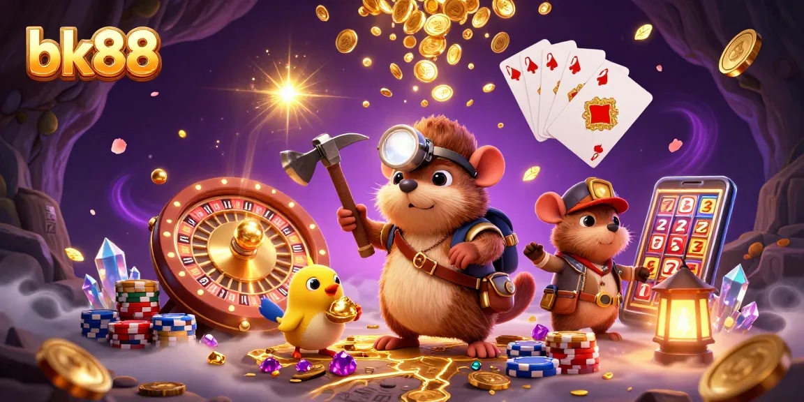 Join the excitement at bk88 with vibrant casino elements and thrilling treasure hunting!