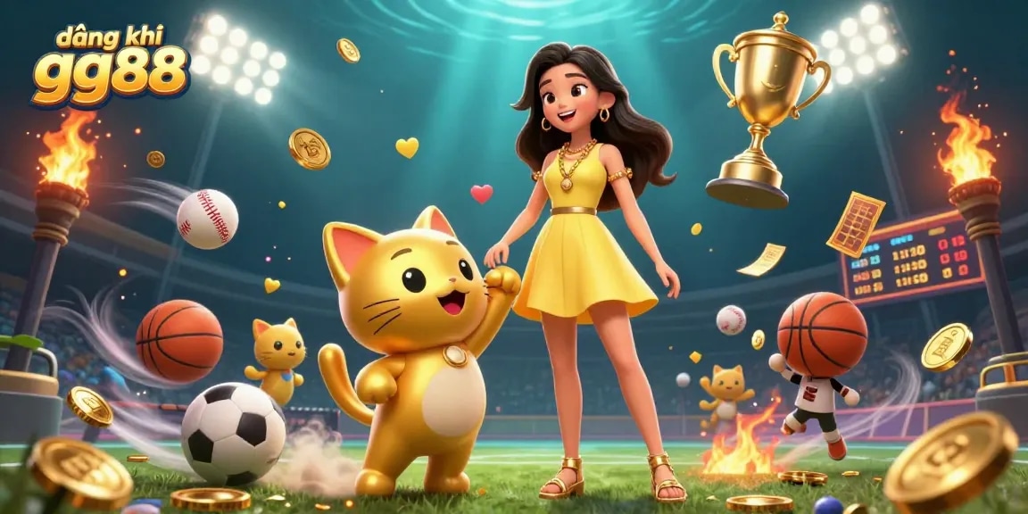 Engage in excitement, đăng ký gg88 for premium betting experience with golden lucky cat mascot.