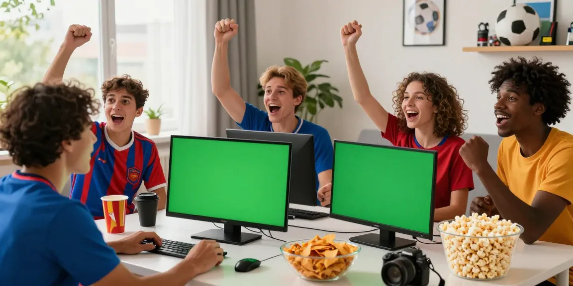 Fans enjoying live football streaming on Gavangtv, celebrating in a vibrant setting.