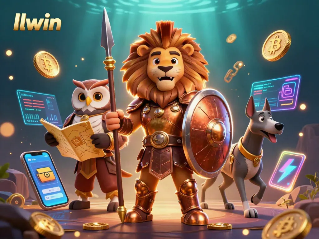 Engage with LLWIN's exciting gameplay featuring a Spartan lion and crypto elements for winning strategies.