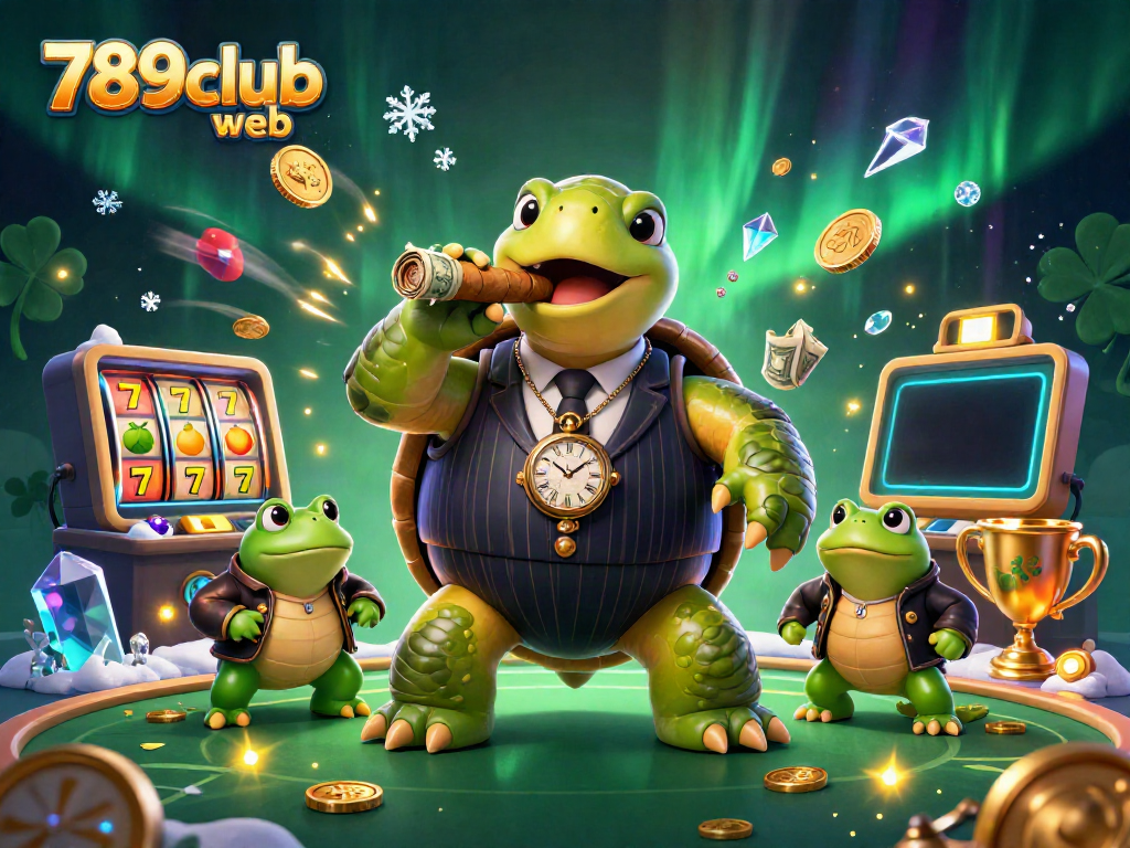 Experience thrilling gameplay with 789club web's dynamic scene featuring vibrant slot reels and lively casino elements.