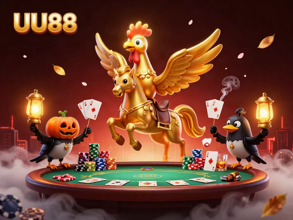 Experience the thrilling atmosphere of UU88 casino with high-stakes poker and vibrant characters.