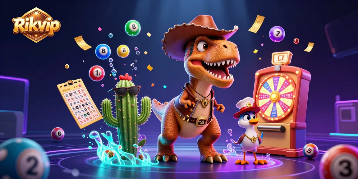 Engage with Rikvip's thrilling lottery adventure featuring dynamic characters and vibrant game elements.