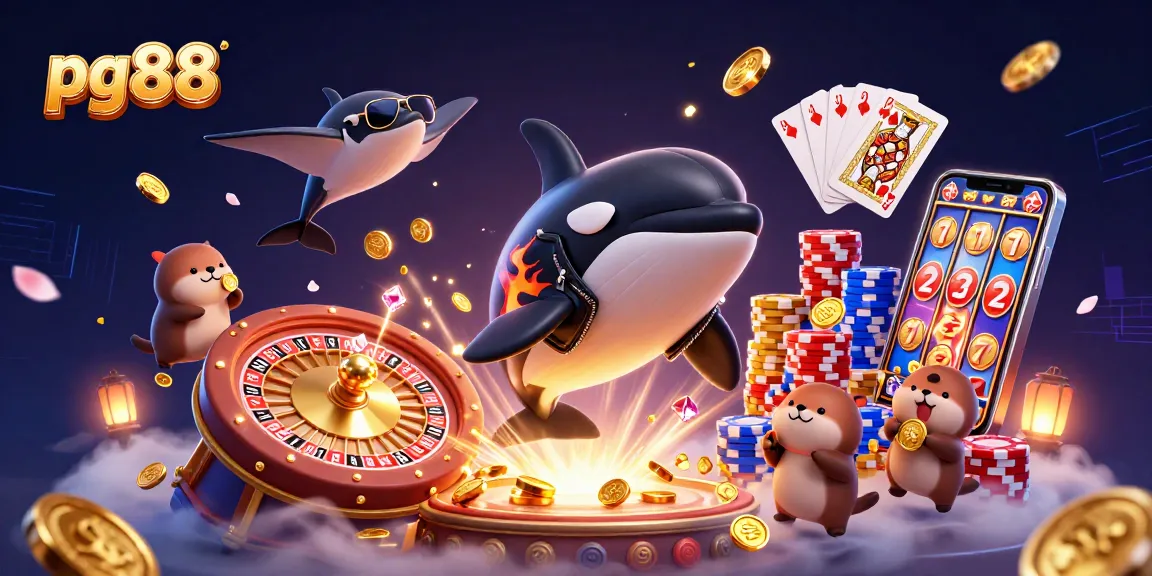 Engage with pg88 while enjoying an exciting casino scene featuring animated characters and vibrant game elements.