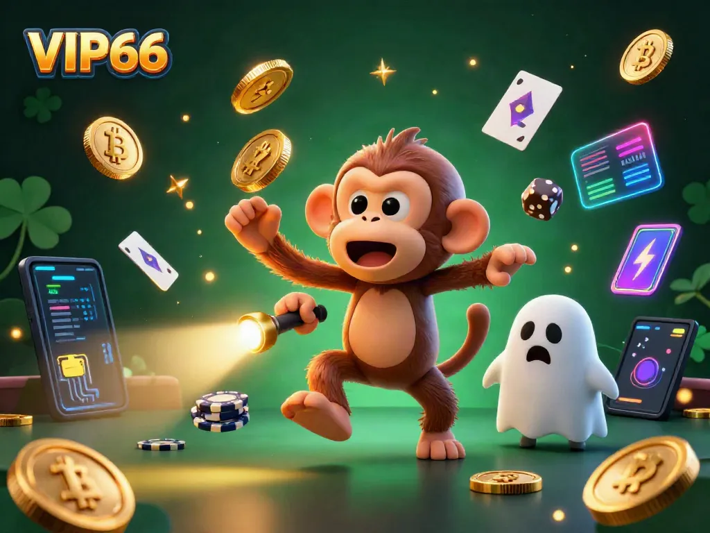 Experience the thrilling VIP66 casino world with a playful poltergeist and an adventurous puppy.