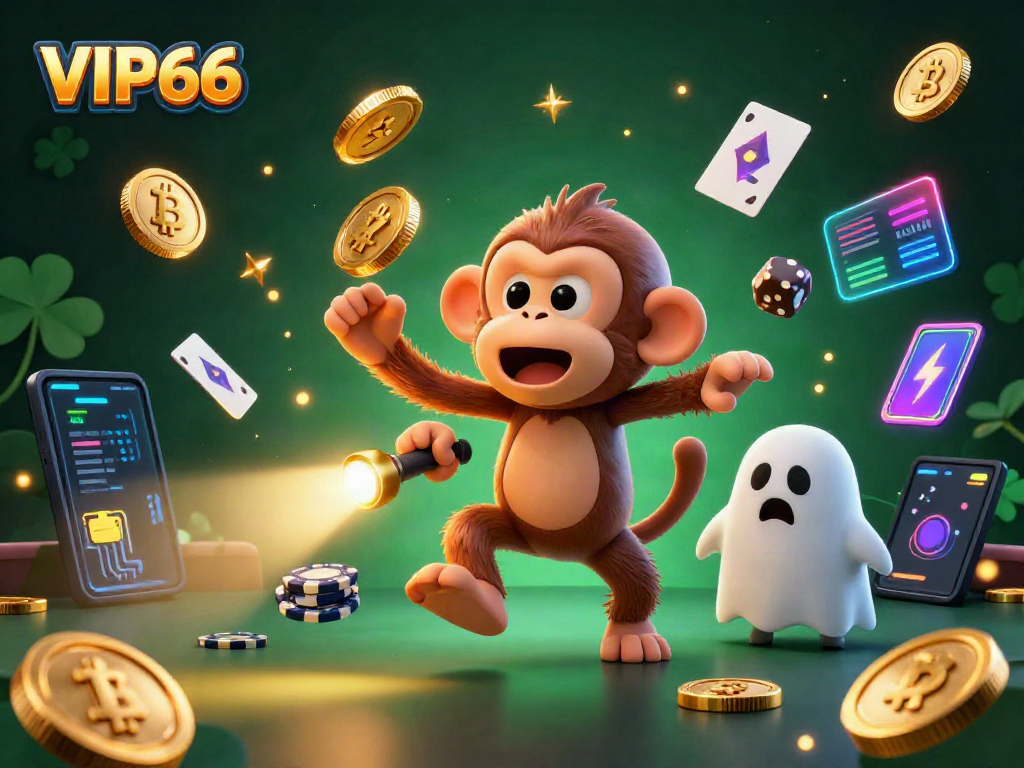 Experience the thrilling VIP66 casino world with a playful poltergeist and an adventurous puppy.