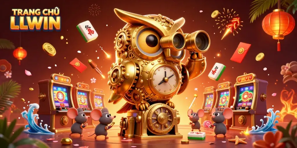 Experience the excitement of TRANG CHỦ LLWIN with immersive symbols of luck, fortune, and gaming action.