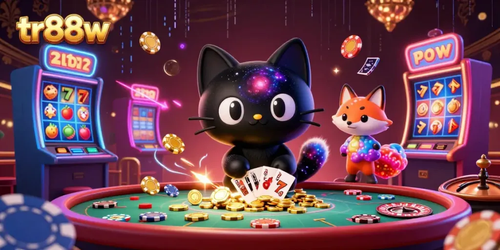Engage in vibrant online casino action at tr88w with a cosmic twist and colorful gaming elements.