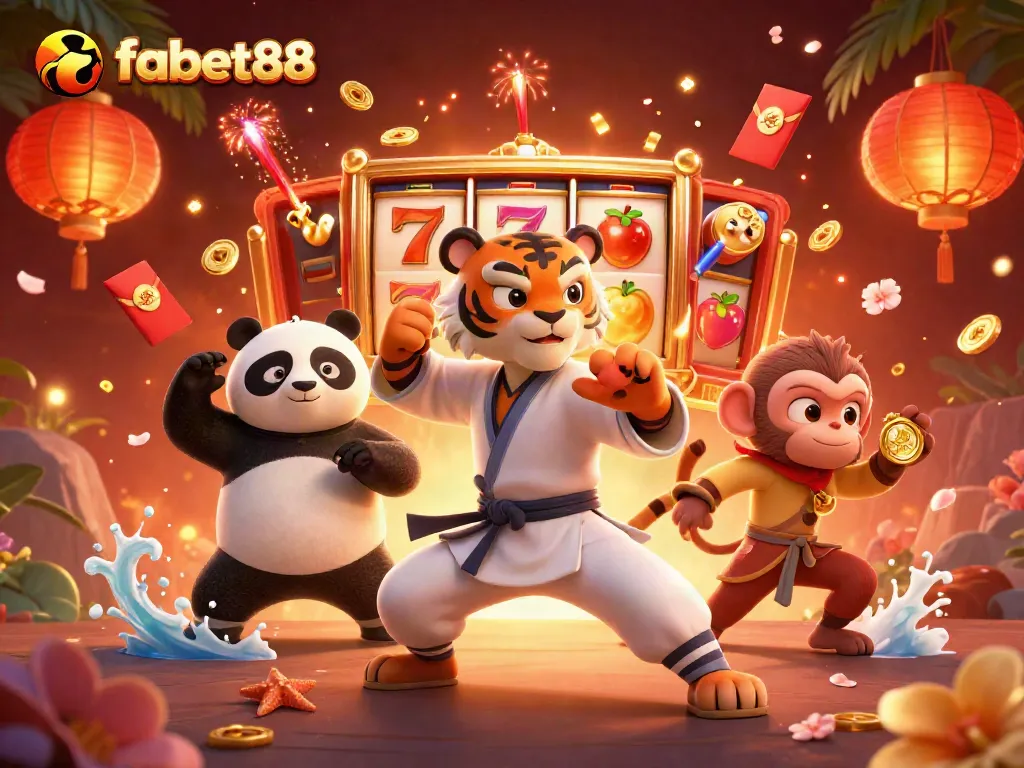 Engage with fabet88 by spinning slots in a vibrant 3D illustration of fortune and fun.