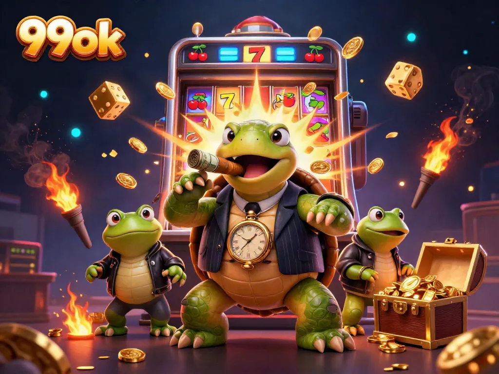 Experience thrilling moments with 99ok's vibrant casino illustration showcase featuring unique characters and immersive game elements.