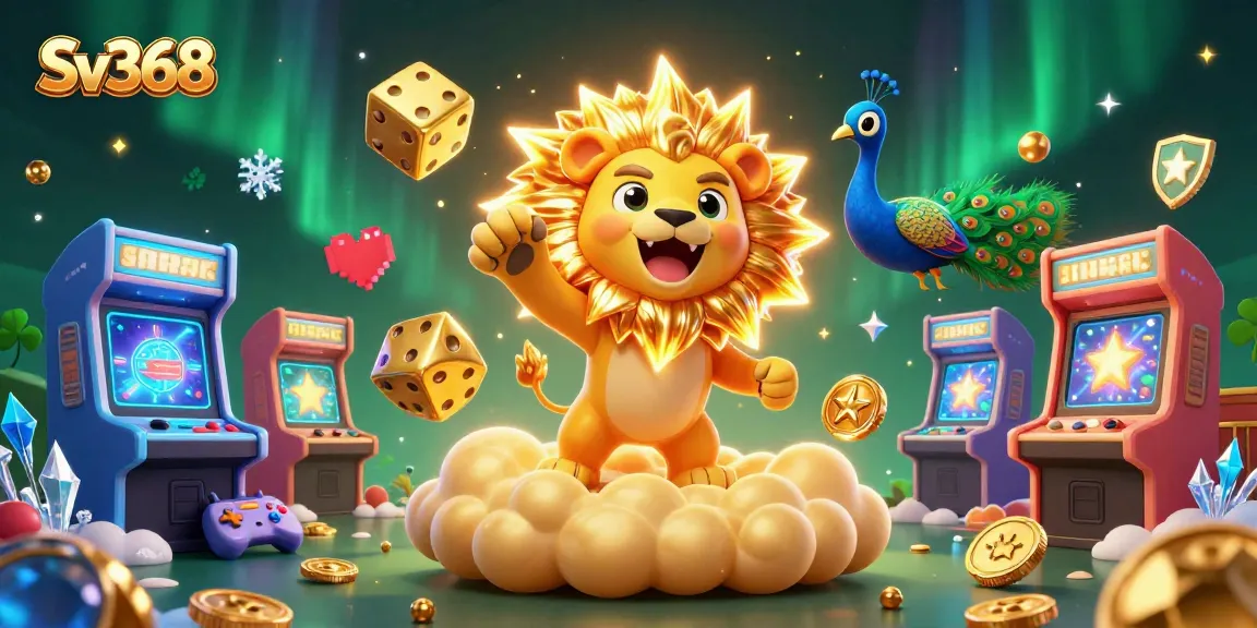 Engage in thrilling gameplay at Sv368 with a vibrant 3D casino scene featuring exciting game elements.