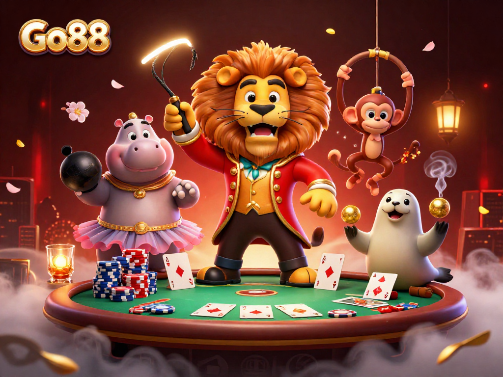 Engage with Go88’s vibrant casino adventure featuring lively characters and thrilling poker elements.