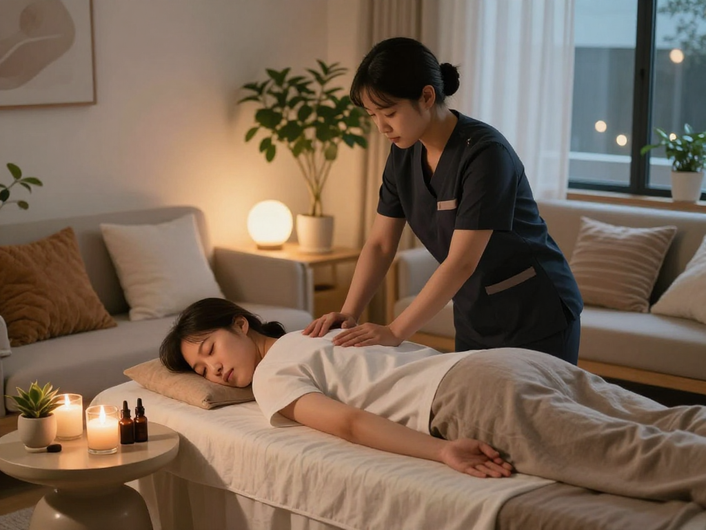 Experience premium 강동구출장마사지 in a serene home setting with professional touch.