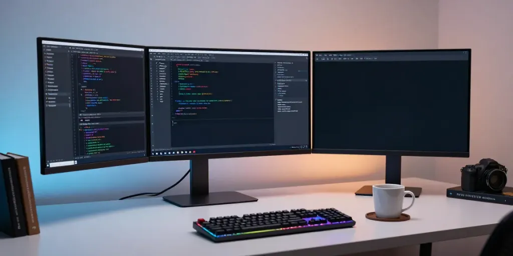 Buy .co.uk domain in a modern developer workspace with advanced tech tools.