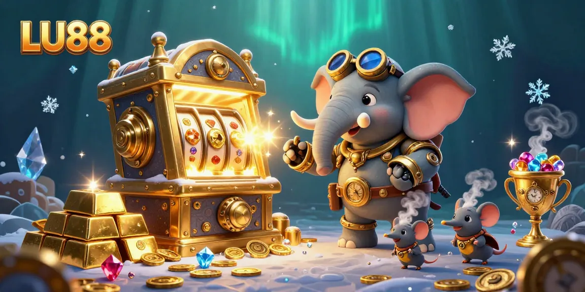 Spin to win with LU88’s exciting slot machine and treasure-filled scene!