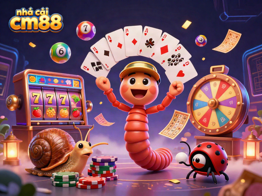 Engage with dynamic gaming action at nhà cái cm88 featuring vibrant characters and immersive casino elements.