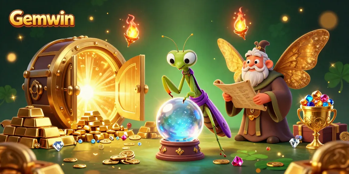 Gemwin fortune teller reveals lucky insights amidst dazzling casino treasures and gems.