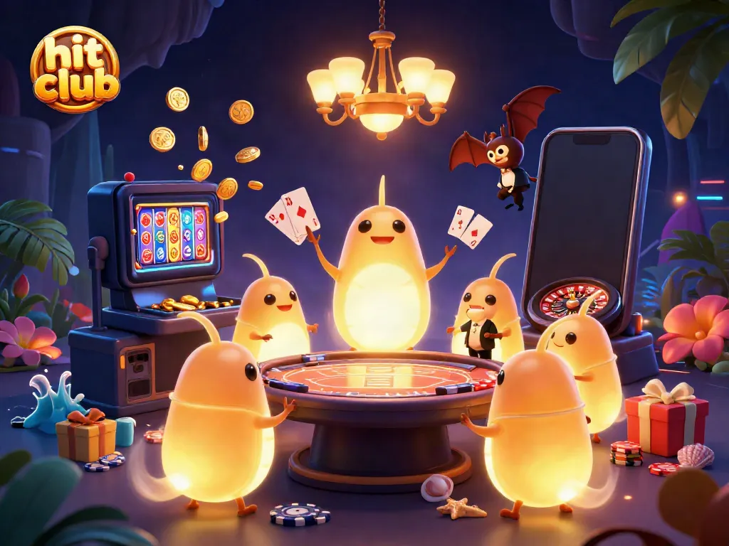 Experience thrilling gameplay at hit club with glowworms lighting up this dynamic casino scene.