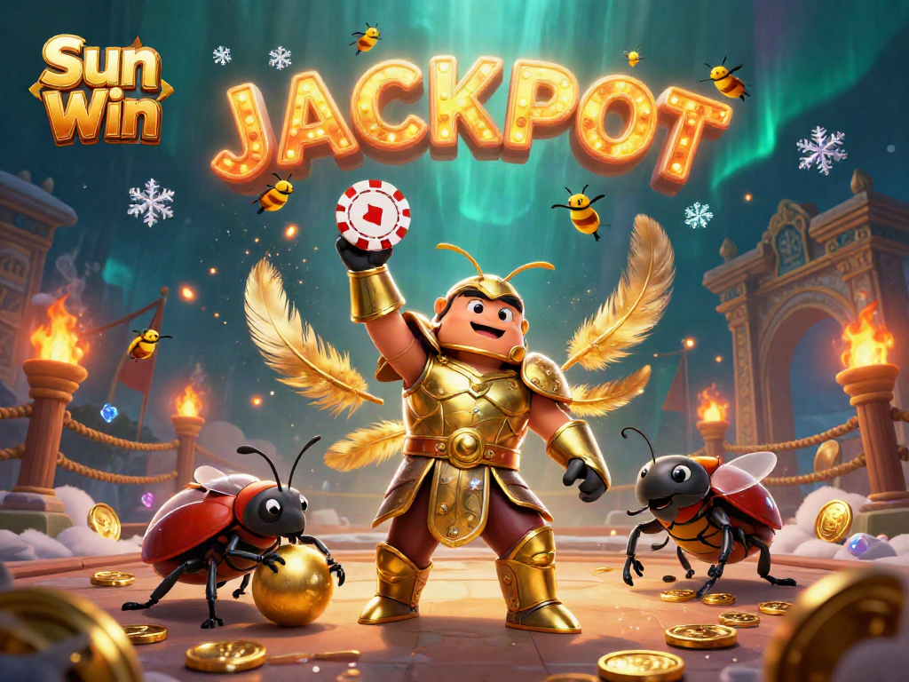 Engage in thrilling wins with Sun Win as Hercules beetle celebrates jackpot triumph.