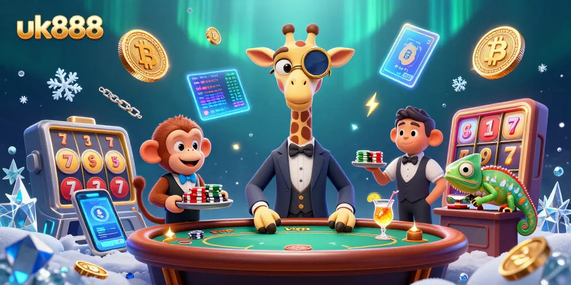 Experience high-stakes play at uk888 with a vibrant 3D casino scene featuring unique characters and rich game elements.