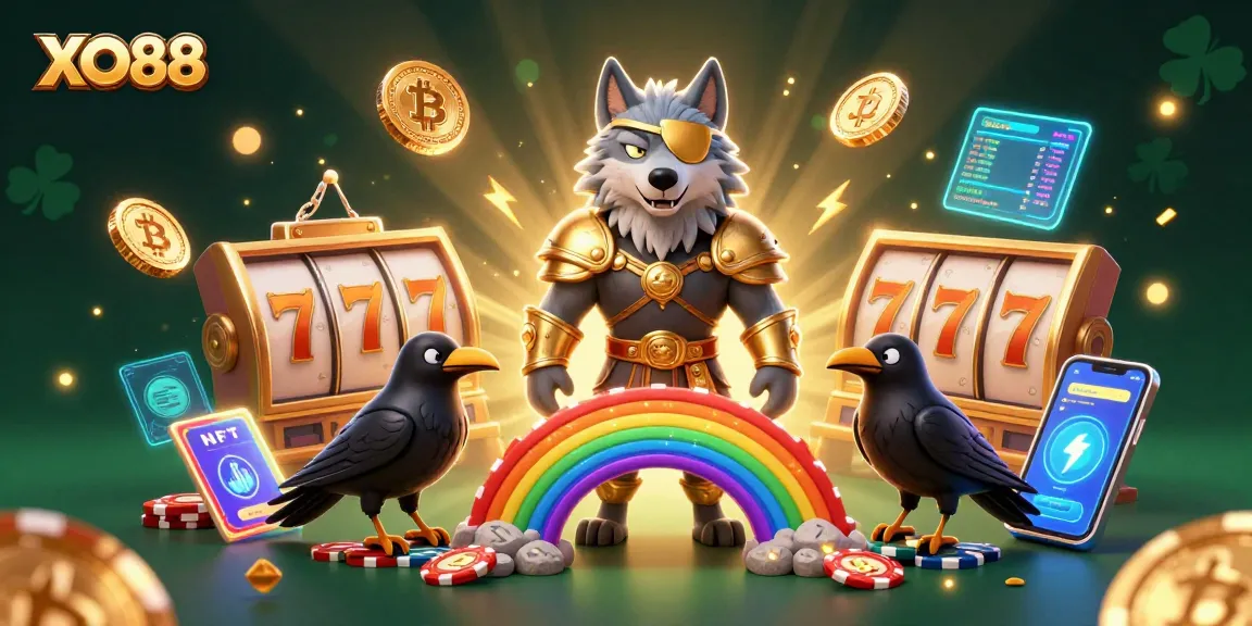 Experience thrilling gameplay at XO88 with a vibrant casino scene featuring Norse mythology characters and iconic gaming elements.